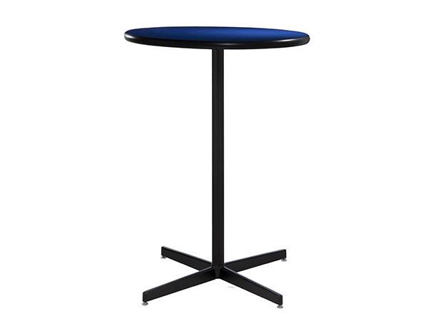 30" Round Bar Table w/ Blue Counter Top and Standard Black Base
 -- Trade Show Furniture Rental